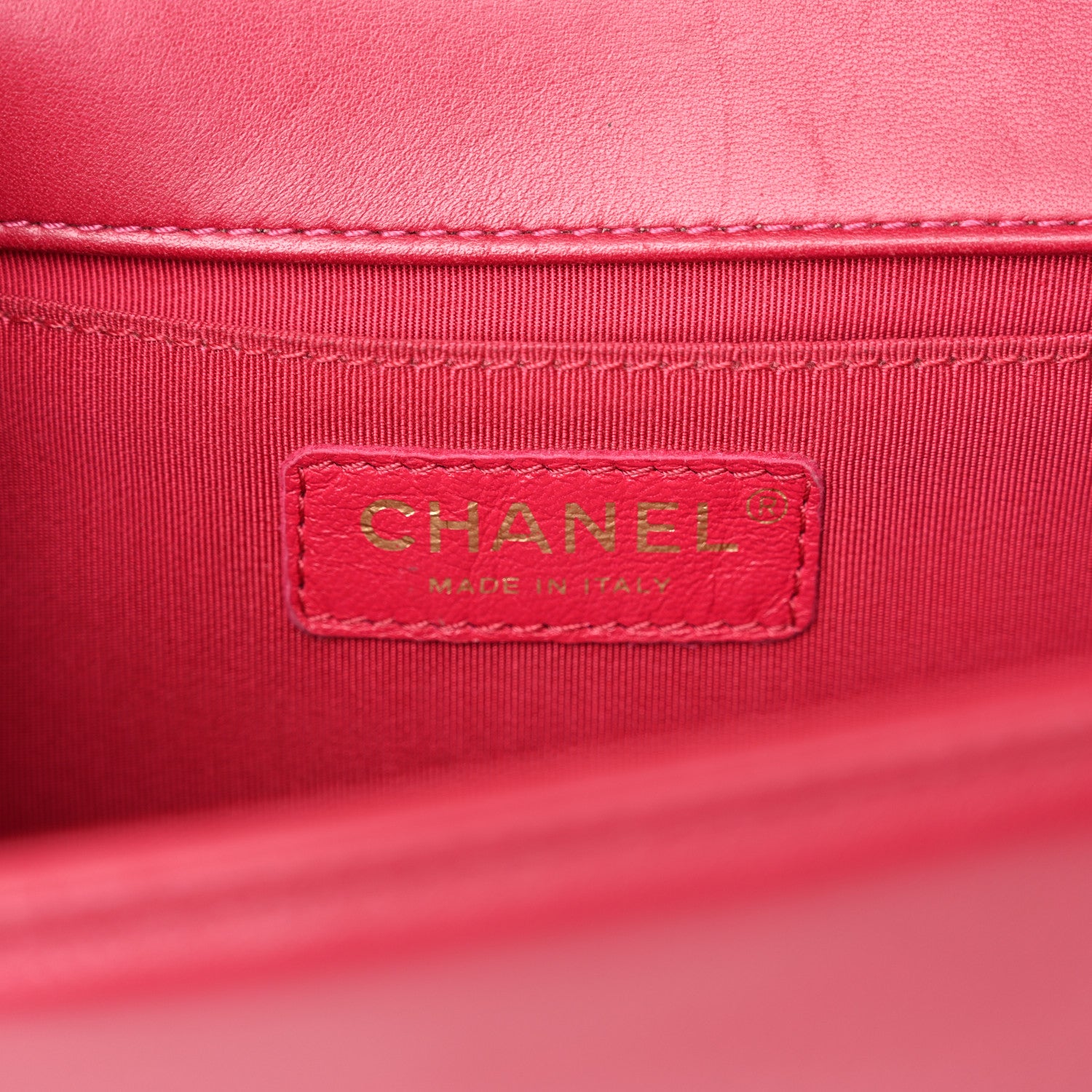 Chanel Lambskin Chevron Quilted Medium Boy Flap Dark Pink 6 of 10