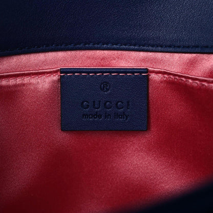 Gucci Velvet Matelasse Mini GG Marmont Shoulder Bag Cobalt Blue 6 of 16