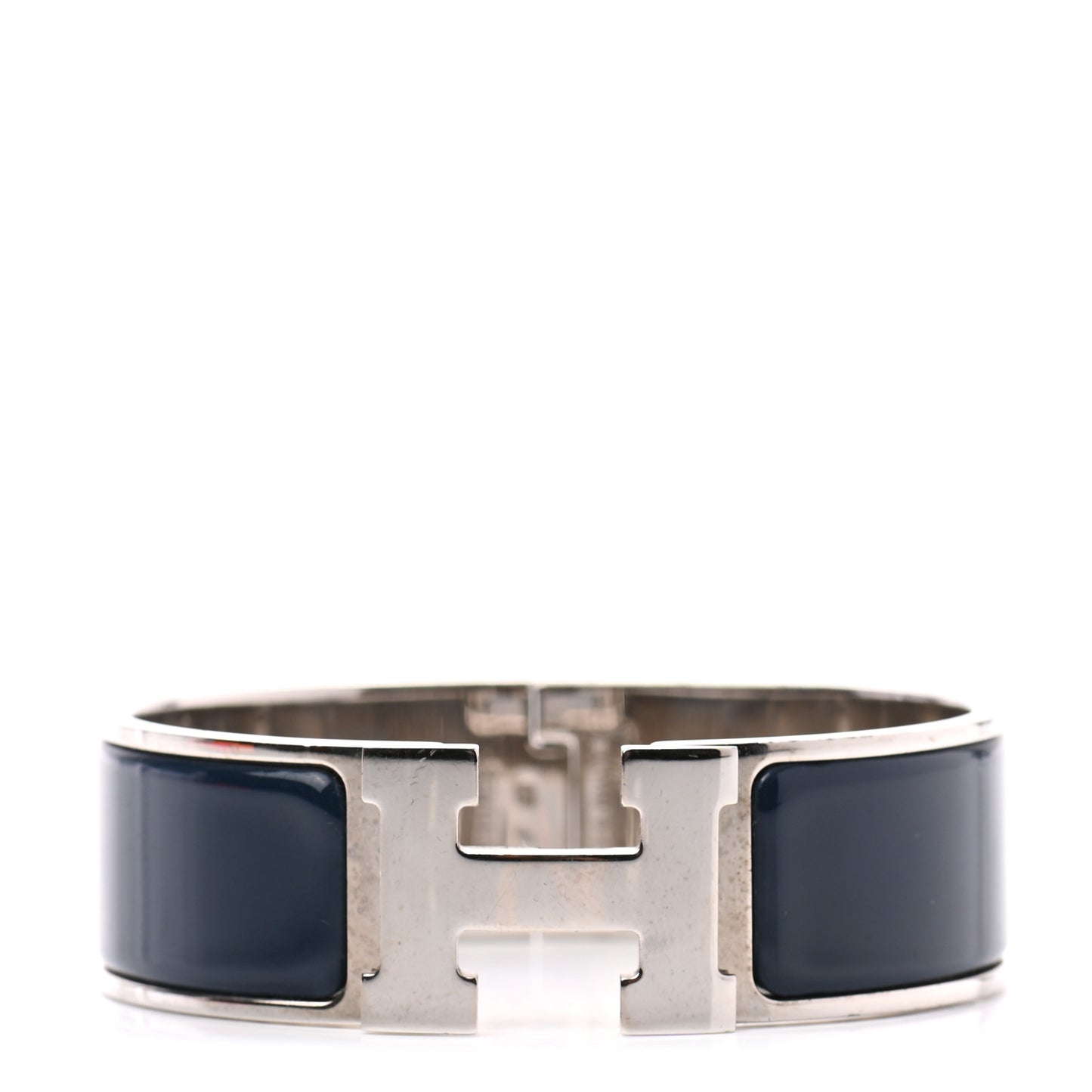 Enamel Wide Clic Clac H Bracelet GM Bleu Nuit