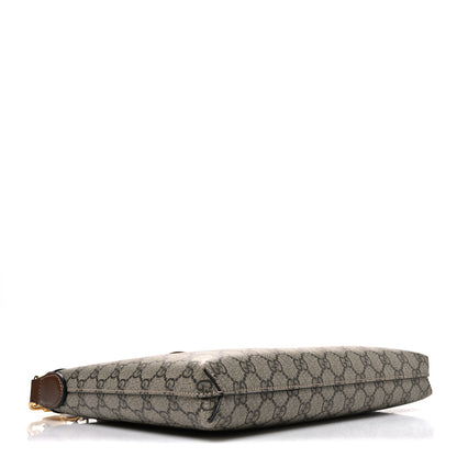 Gucci GG Supreme Monogram Azalea Calfskin Retro Interlocking G Wristlet Messenger Bag Beige Ebony Brown Sugar 4 of 10