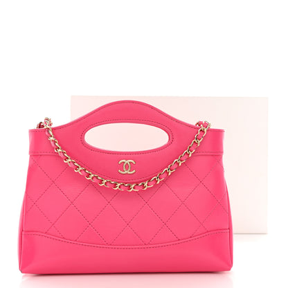 Chanel Shiny Crumpled Calfskin Quilted Nano 31 Shopping Bag Pink 11 of 11