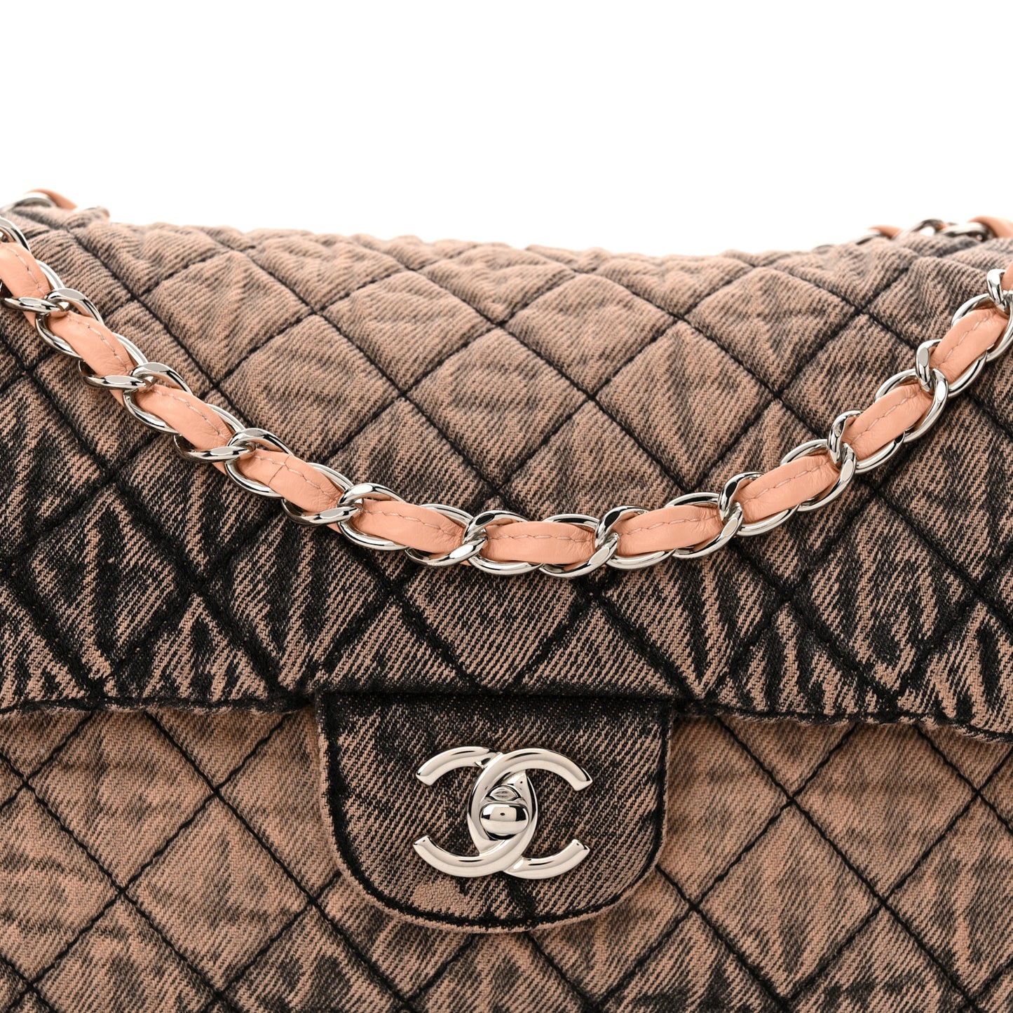 Denim Quilted Denimpression Flap Rose Clair