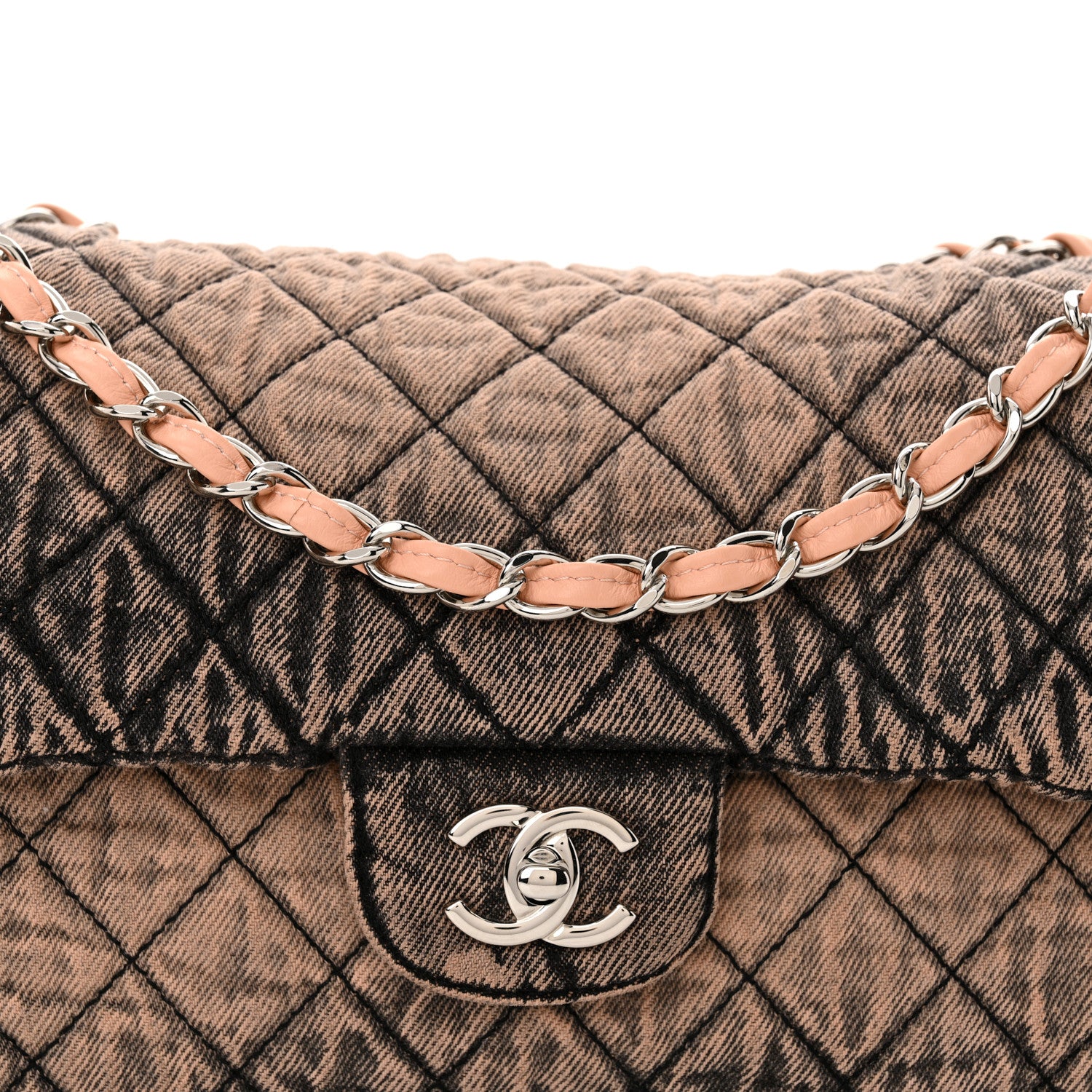 Chanel Denim Quilted Denimpression Flap Rose Clair 8 of 11