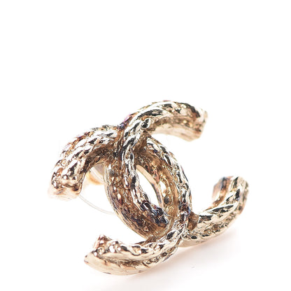 Chanel Metal Twisted CC Earrings Gold 8 of 10