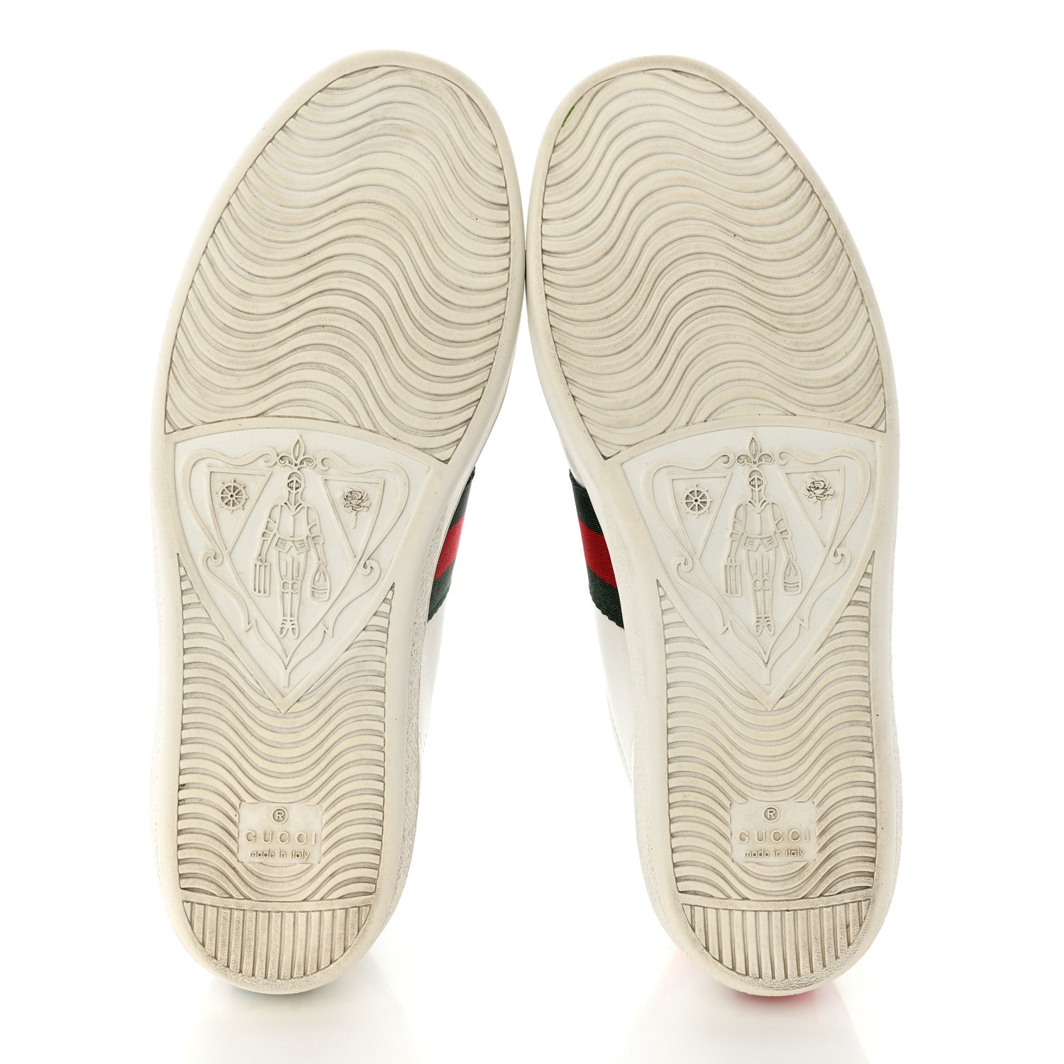 Gucci Calfskin Ayers Bee Embroidered Womens Ace Sneakers 39 White Green 5 of 9