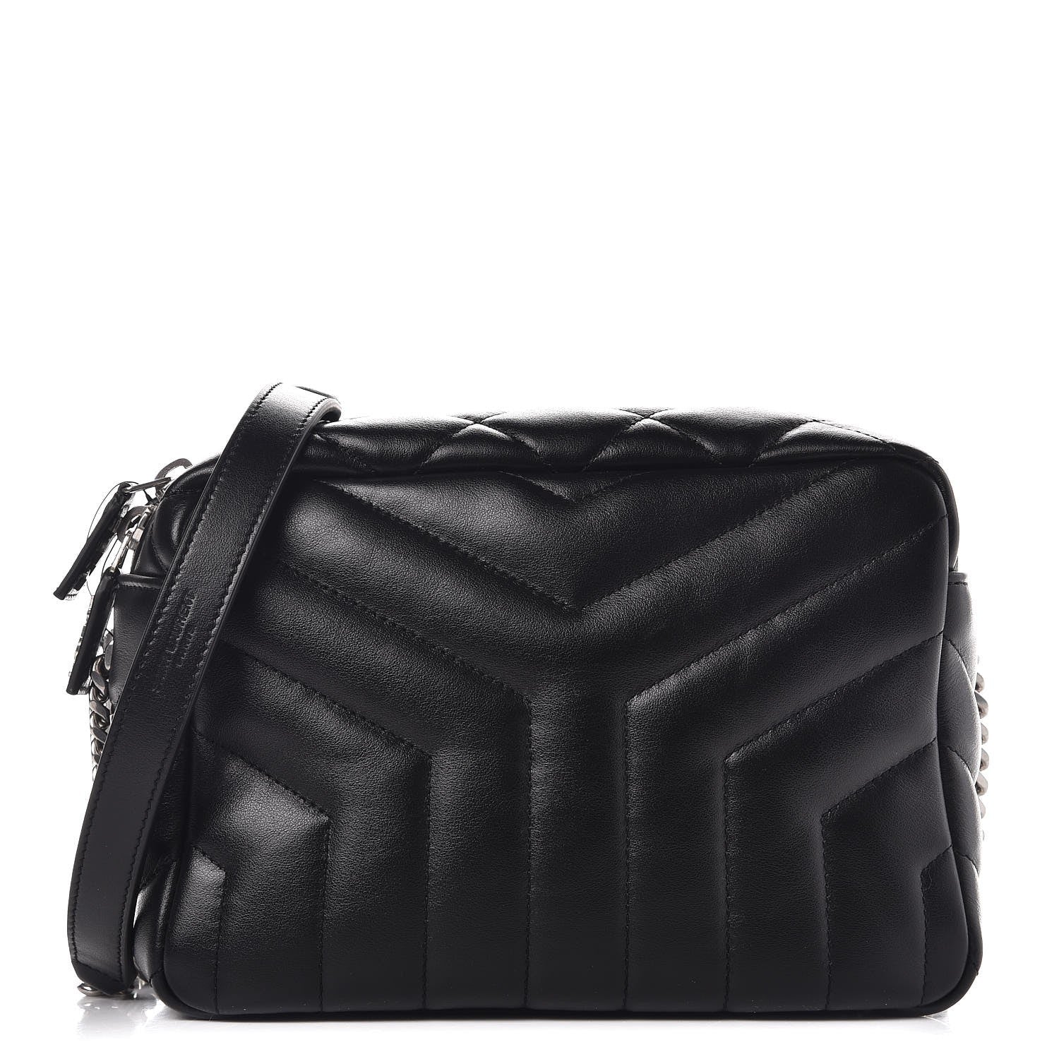 Saint Laurent Calfskin Y Quilted Monogram Small Loulou Bowling Bag Black 1 of 7