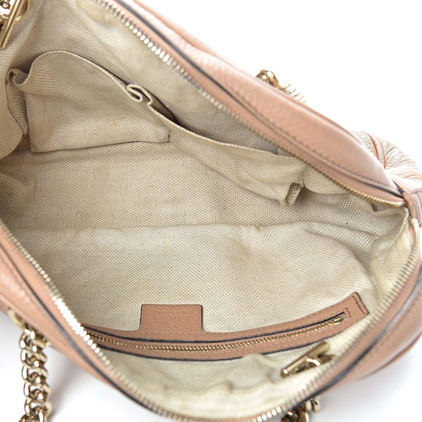 Pebbled Calfskin Small Soho Bowler Camelia