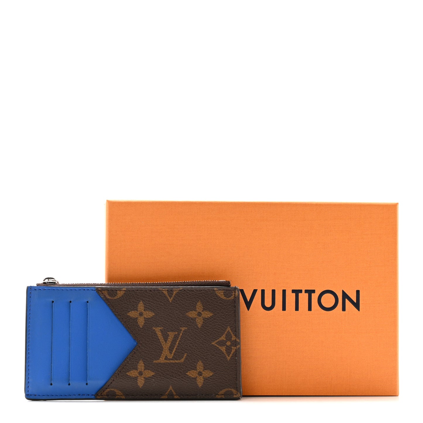 Monogram Calfskin Coin Card Holder Indigo Blue