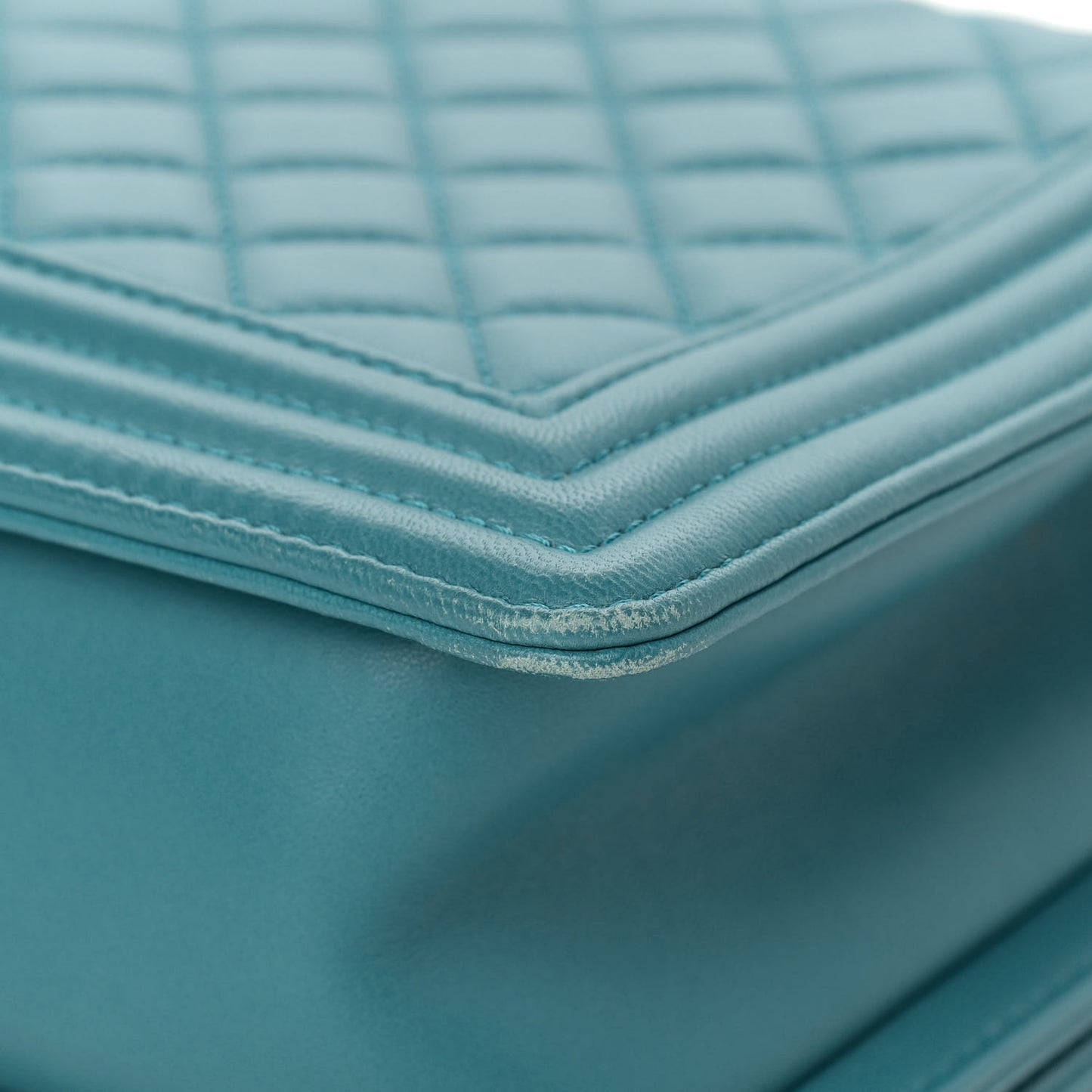 Lambskin Quilted New Medium Boy Flap Turquoise