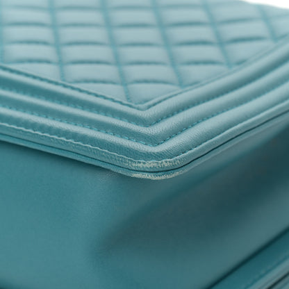 Chanel Lambskin Quilted New Medium Boy Flap Turquoise 11 of 13