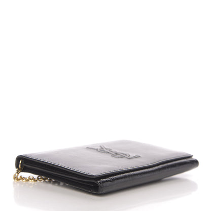 Saint Laurent Textured Patent Belle de Jour Chain Clutch Black 4 of 12