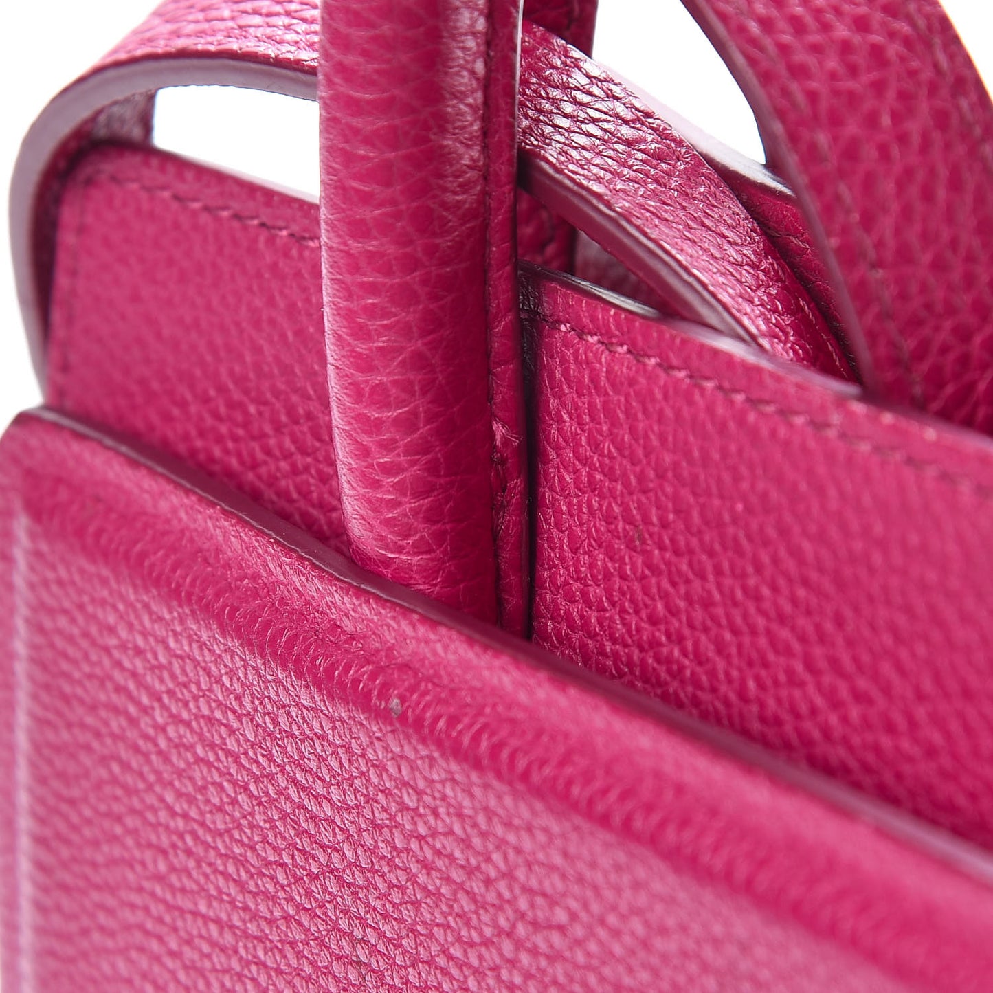 Grained Calfskin Mini Horizon Satchel Fushia