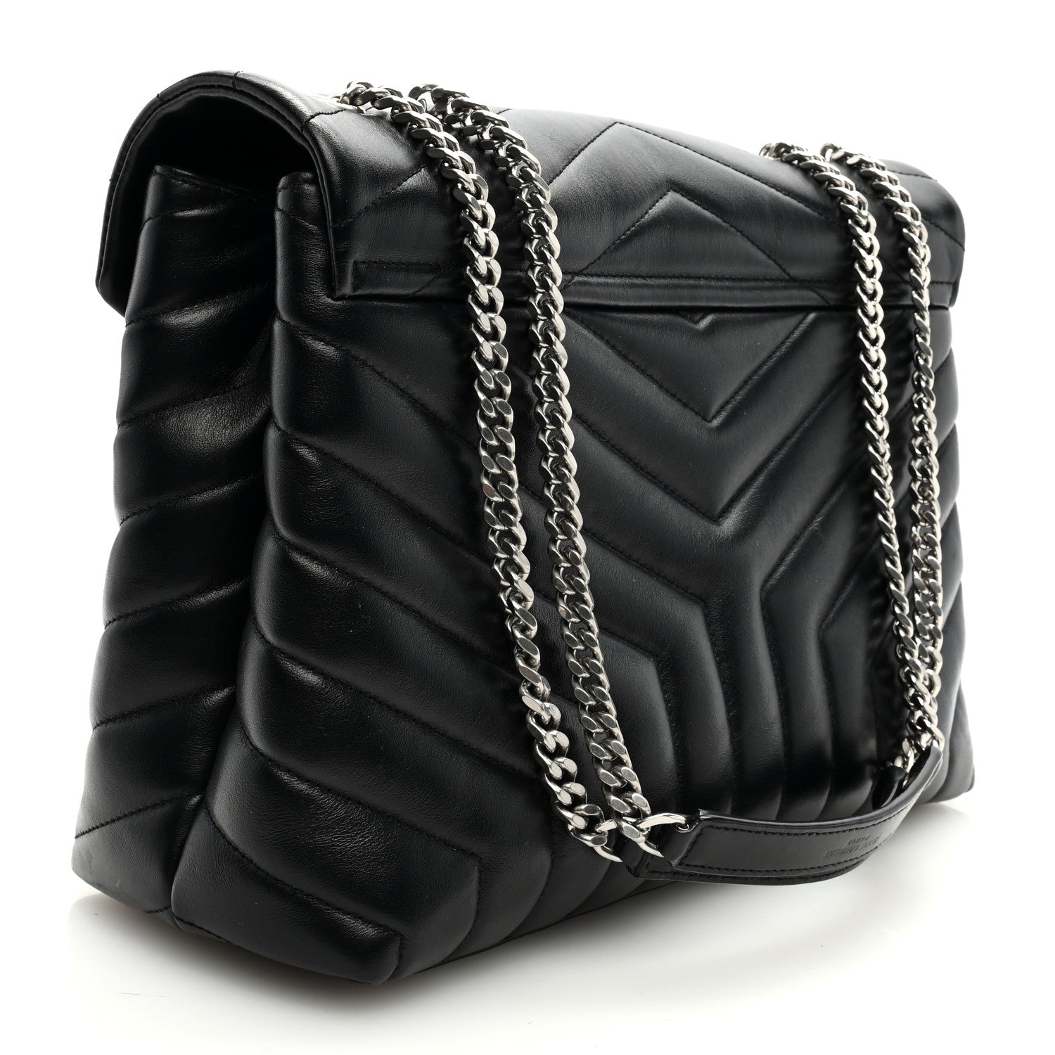 Saint Laurent Calfskin Y Quilted Monogram Medium Loulou Chain Satchel Black 3 of 8