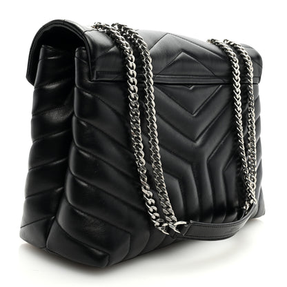 Saint Laurent Calfskin Y Quilted Monogram Medium Loulou Chain Satchel Black 3 of 8