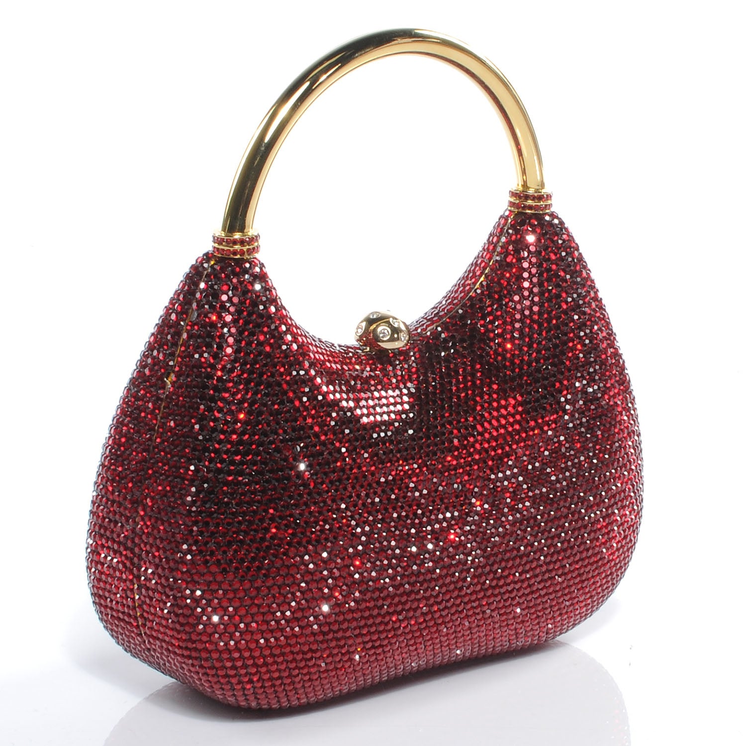 Judith Leiber Swarovski Crystal Minaudiere Evening Clutch Red 4 of 7