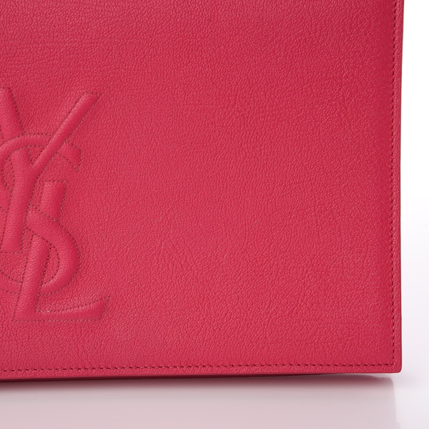 Saint Laurent Calfskin Large Belle De Jour Clutch Lipstick Fuchsia 9 of 9