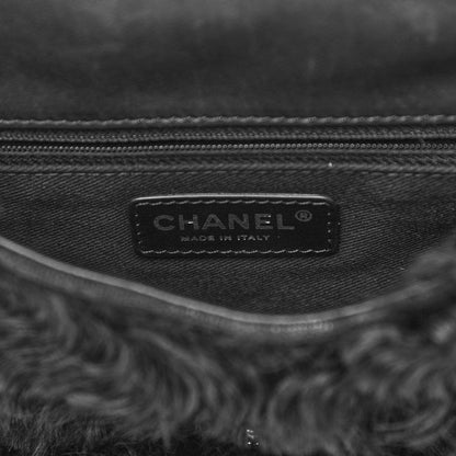 Chanel Lambskin Quilted Fur Paris Dallas Double Flap Bag Black 8 of 13
