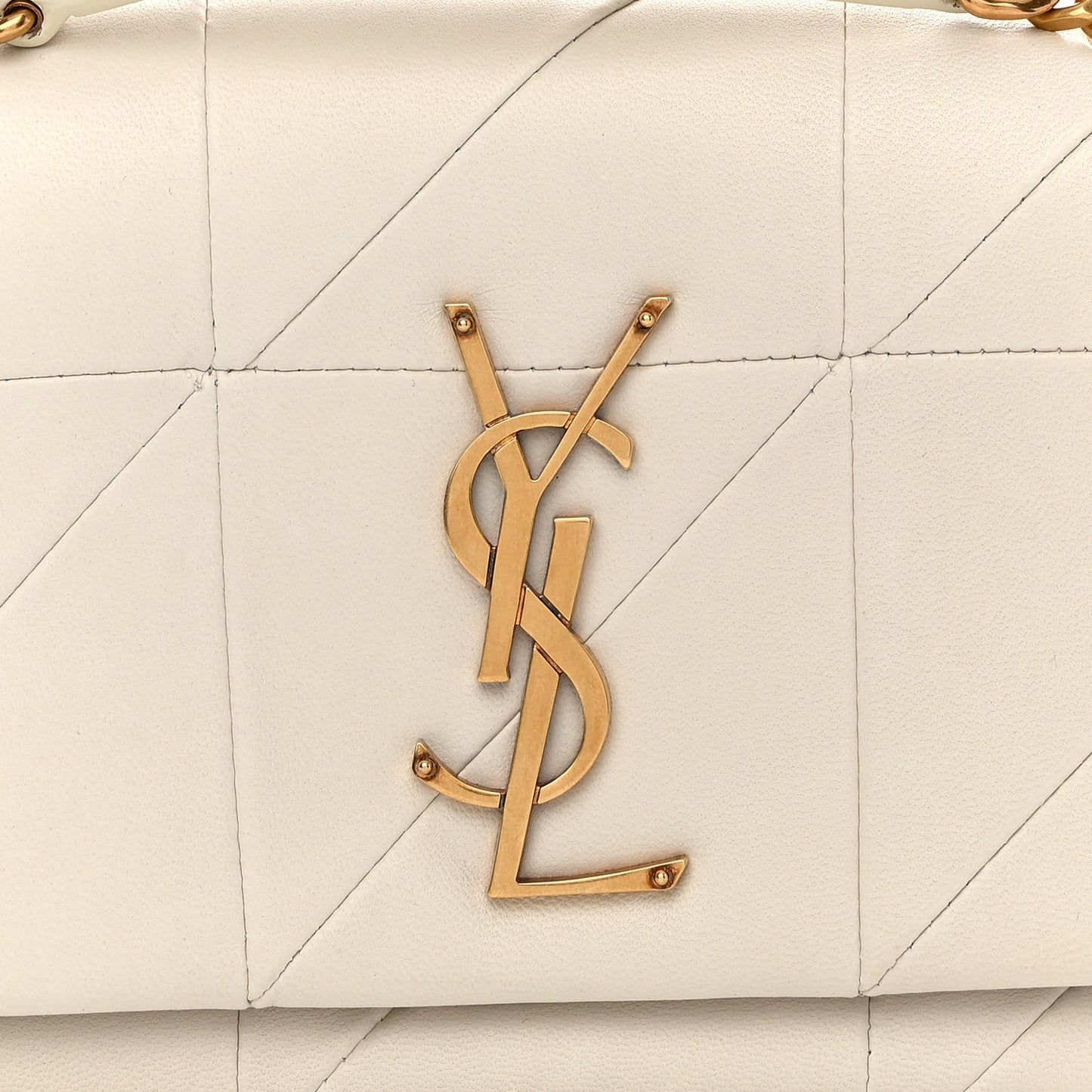 Lambskin Patchwork Monogram Small Jamie White