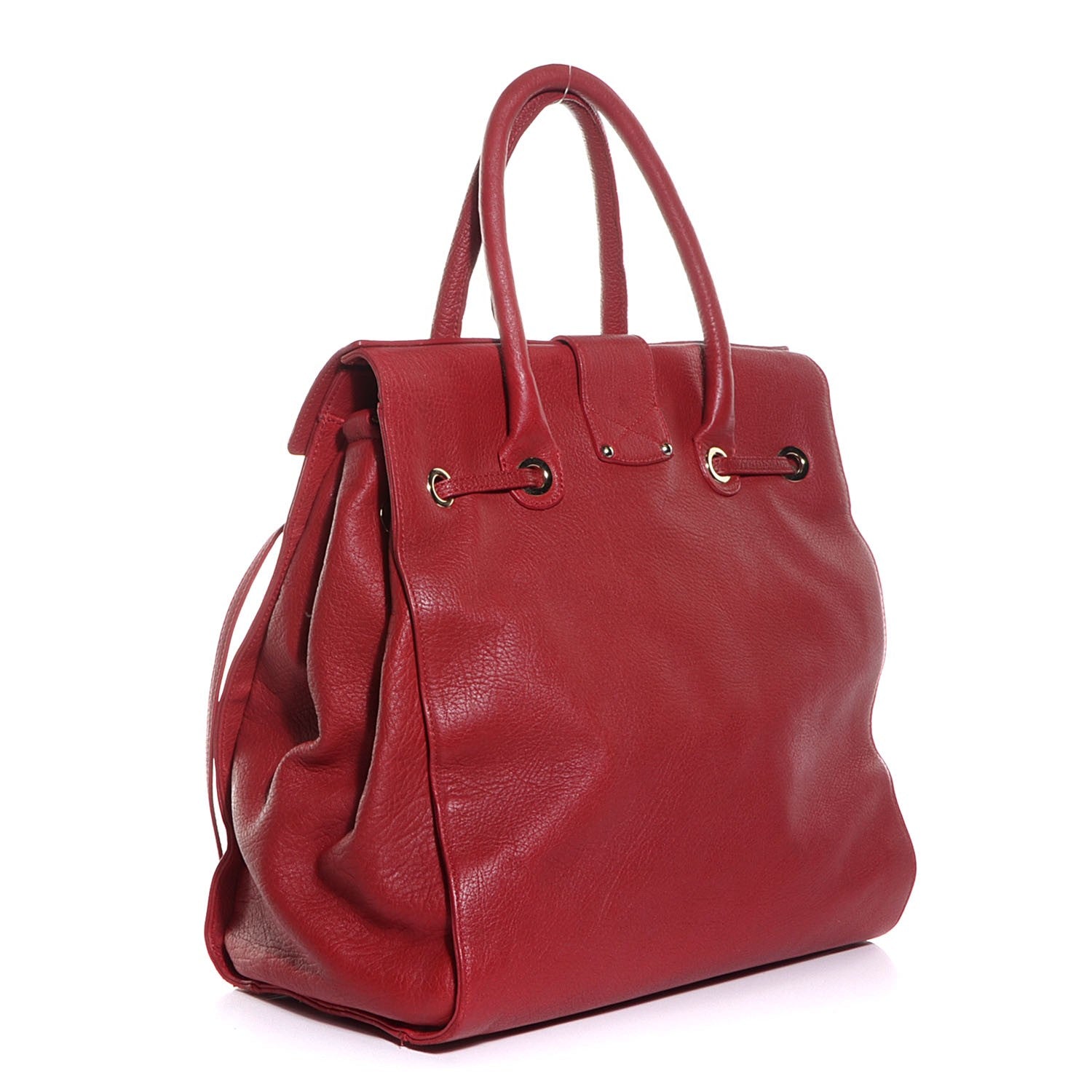 Jimmy Choo Grainy Calf Large Rosabel Satchel Red 3 of 7