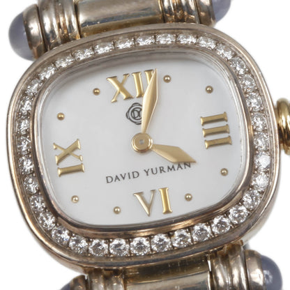 David Yurman Sterling Silver 18K Yellow Gold Diamond Bezel Mother of Pearl 21mm Classic Cable Quartz Watch 2 of 6
