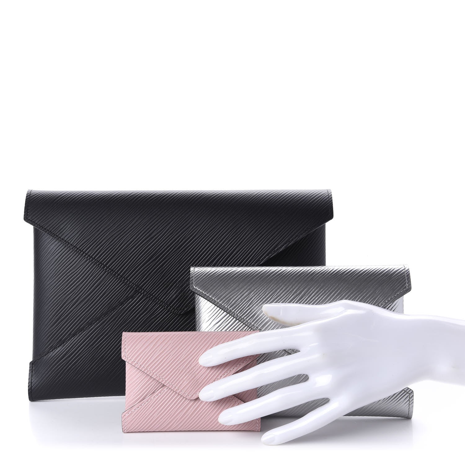 Louis Vuitton Epi Kirigami Pochette Set Black Silver Rose Ballerine 2 of 12