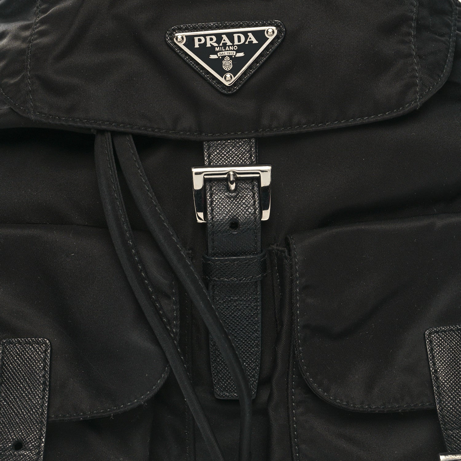 Prada Tessuto Nylon Saffiano Medium Backpack Black 7 of 10