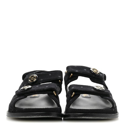 Chanel Denim Printed Dad Sandals 39 Black 3 of 12