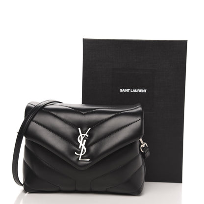 Saint Laurent Calfskin Y Quilted Monogram Toy Loulou Crossbody Bag Black 10 of 10