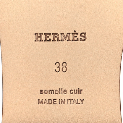 Hermes Box Calfskin Oran Sandals 38 Gold 7 of 8