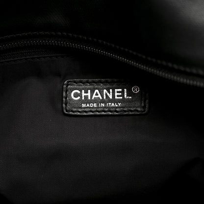 Chanel Coated Canvas Quilted Large Paris Biarritz Tote Black 7 of 17
