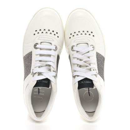 Jimmy Choo Calfskin Glitter Hawaii Sneakers 35 White 2 of 10