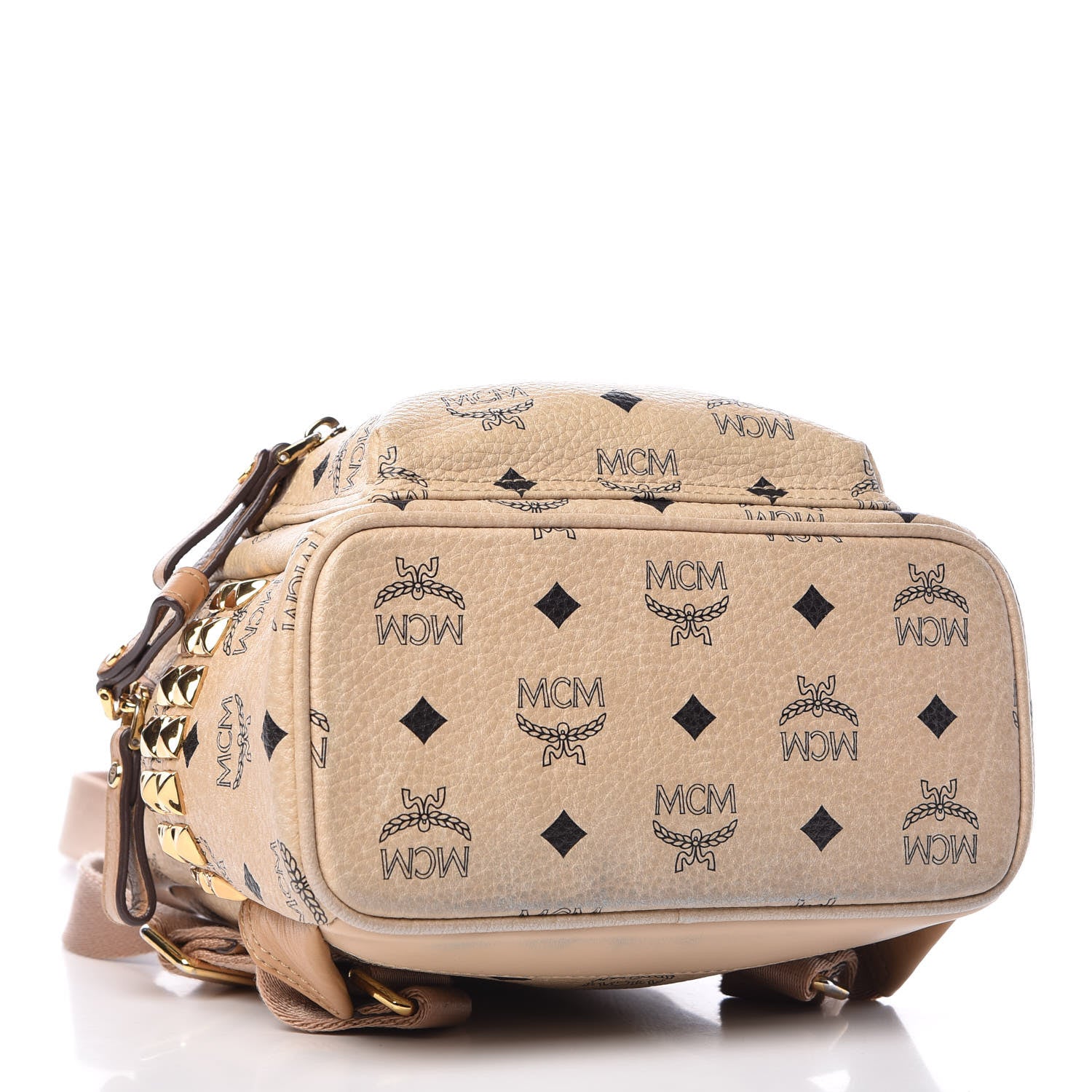 MCM Visetos Side Stud Mini Stark Backpack Beige 4 of 12