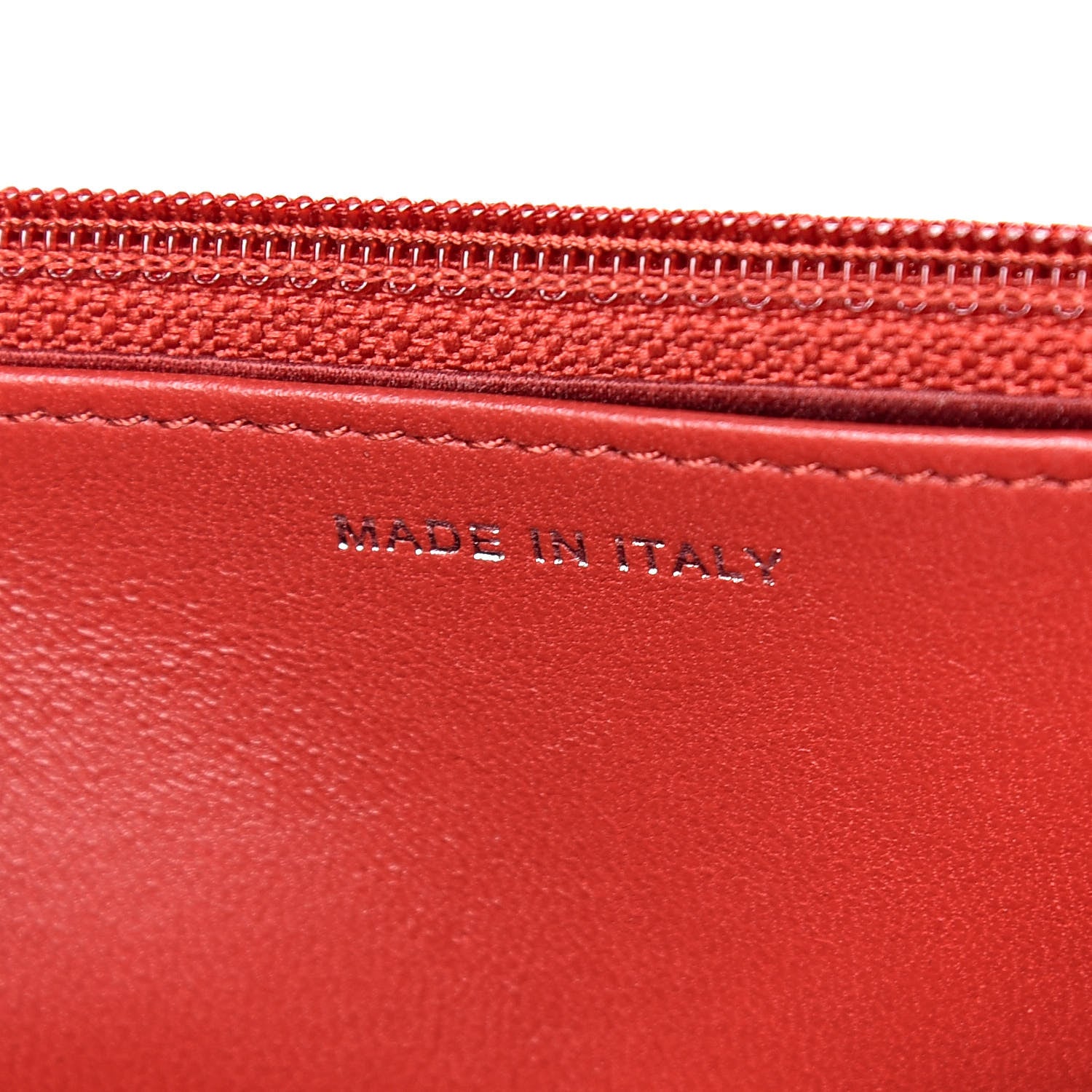 Chanel Lambskin Camellia Embossed Wallet On Chain WOC Red 7 of 13