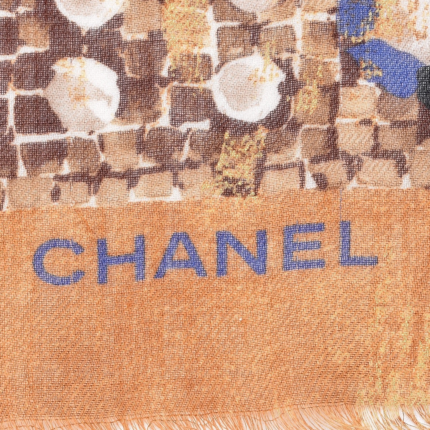 Chanel Cashmere Mosaic CC Logo Scarf 3 of 7