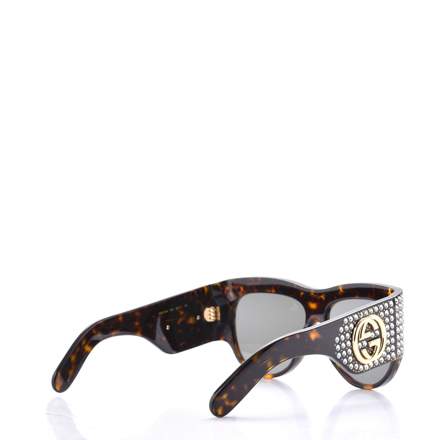 Gucci Acetate Crystal Oversize Hollywood Forever Sunglasses GG0144S Tortoiseshell 4 of 8
