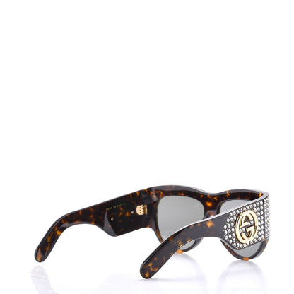Gucci Acetate Crystal Oversize Hollywood Forever Sunglasses GG0144S Tortoiseshell 4 of 8