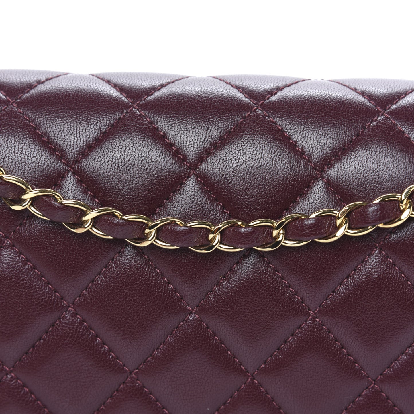 Sheepskin Quilted Vintage Mademoiselle Flap Dark Red