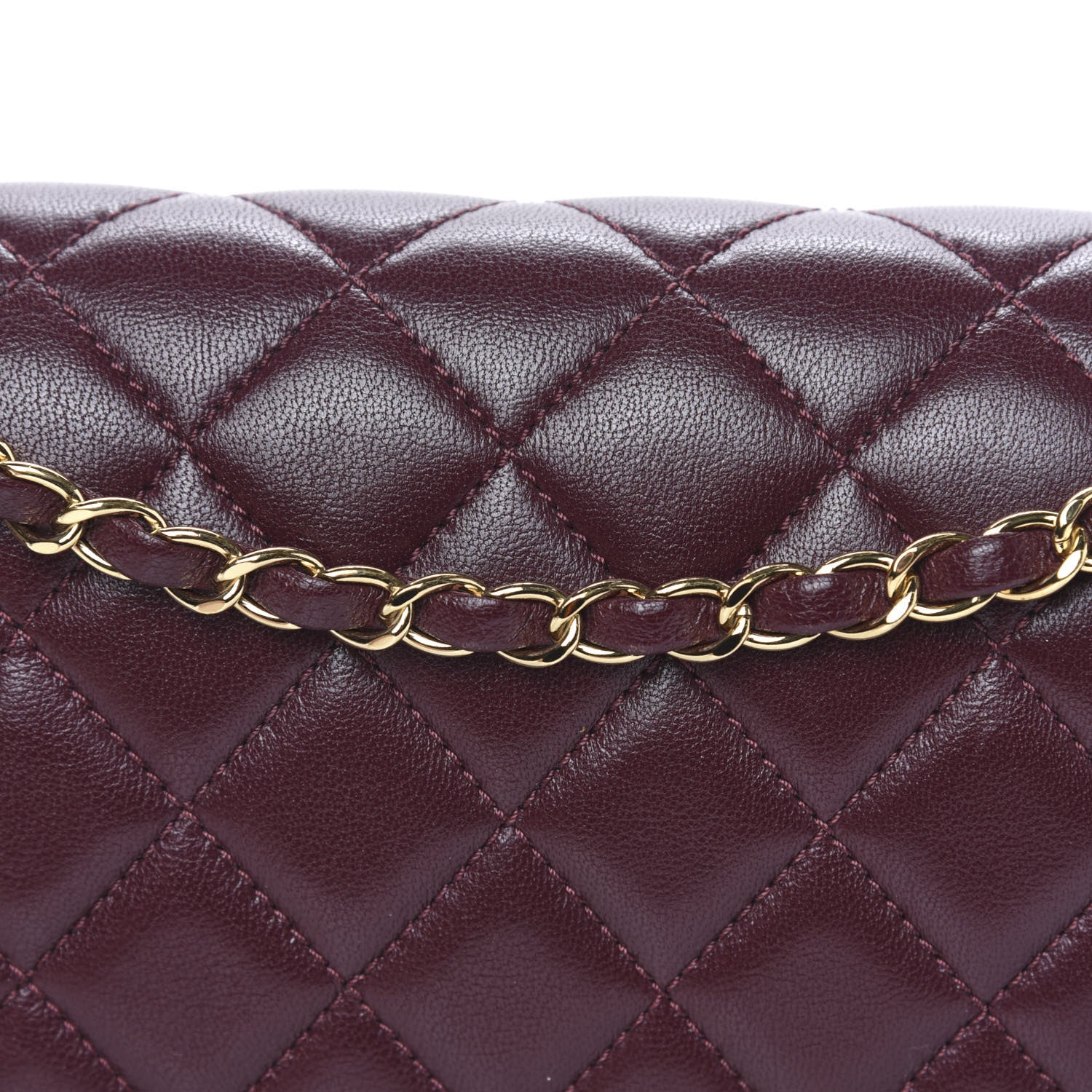 Chanel Sheepskin Quilted Vintage Mademoiselle Flap Dark Red 8 of 14