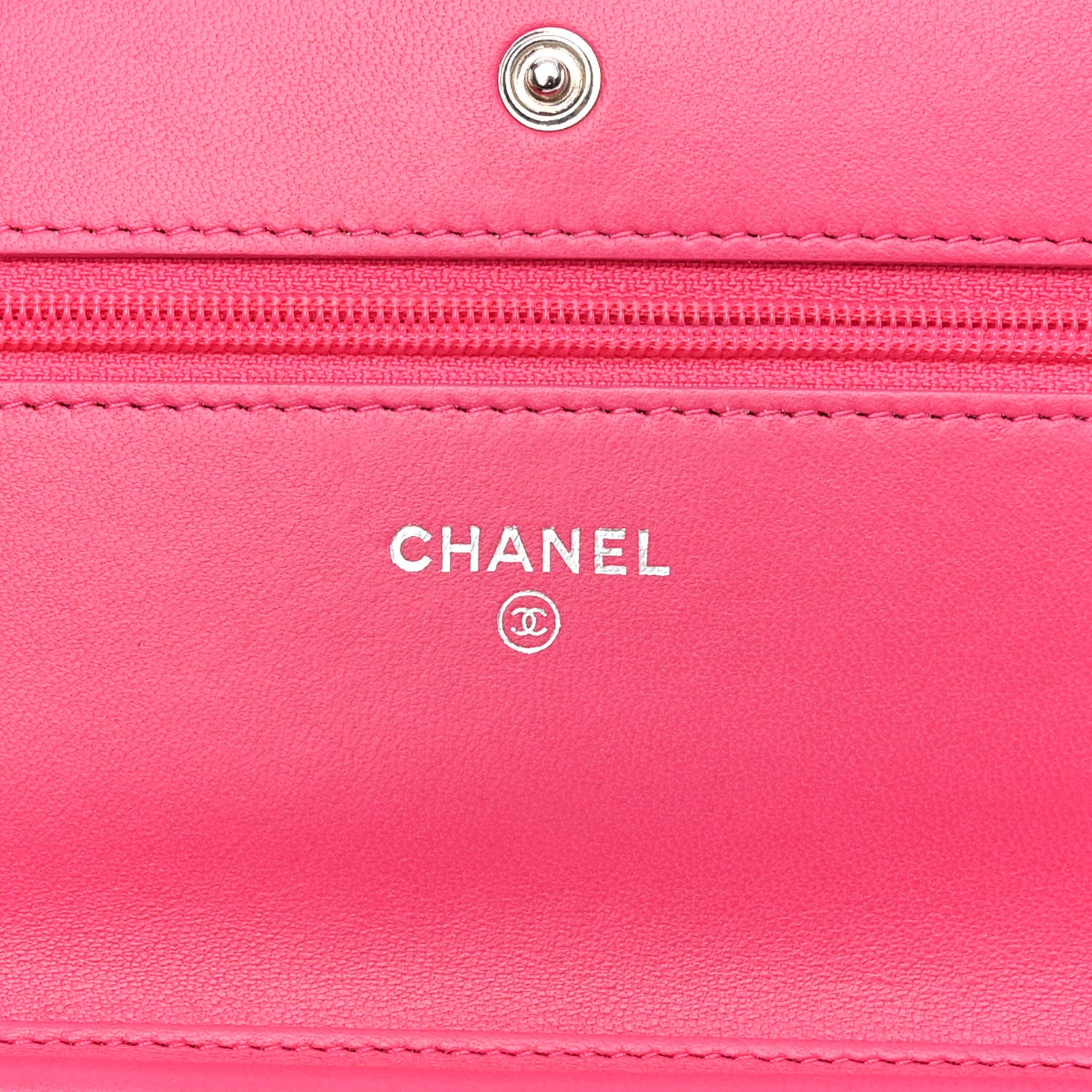 Chanel Lambskin Quilted Wallet On Chain WOC Pink 6 of 11