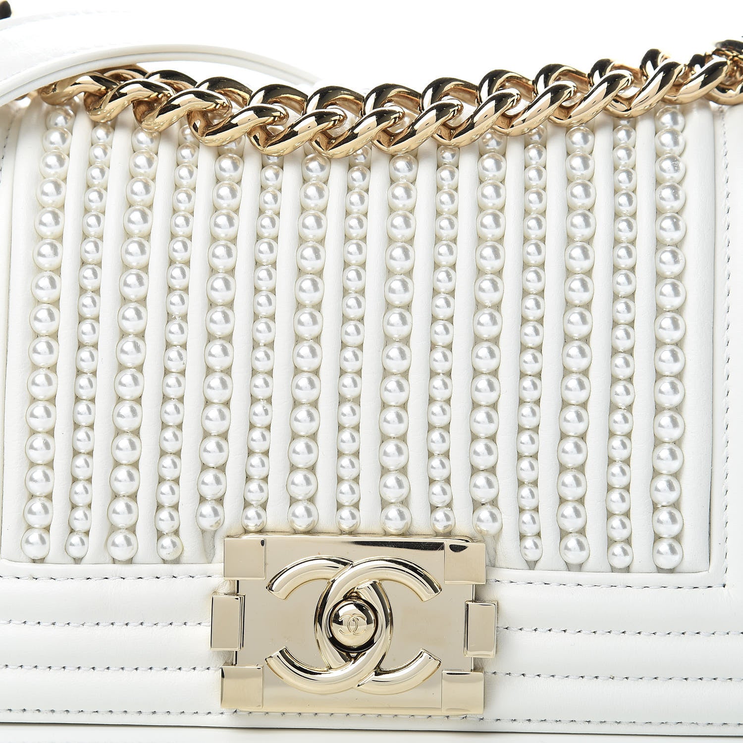 Chanel Calfskin Pearl Small Boy Flap White 8 of 16