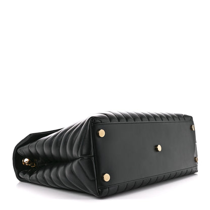 Saint Laurent Calfskin Y Quilted Monogram Large Loulou Chain Satchel Black 4 of 12