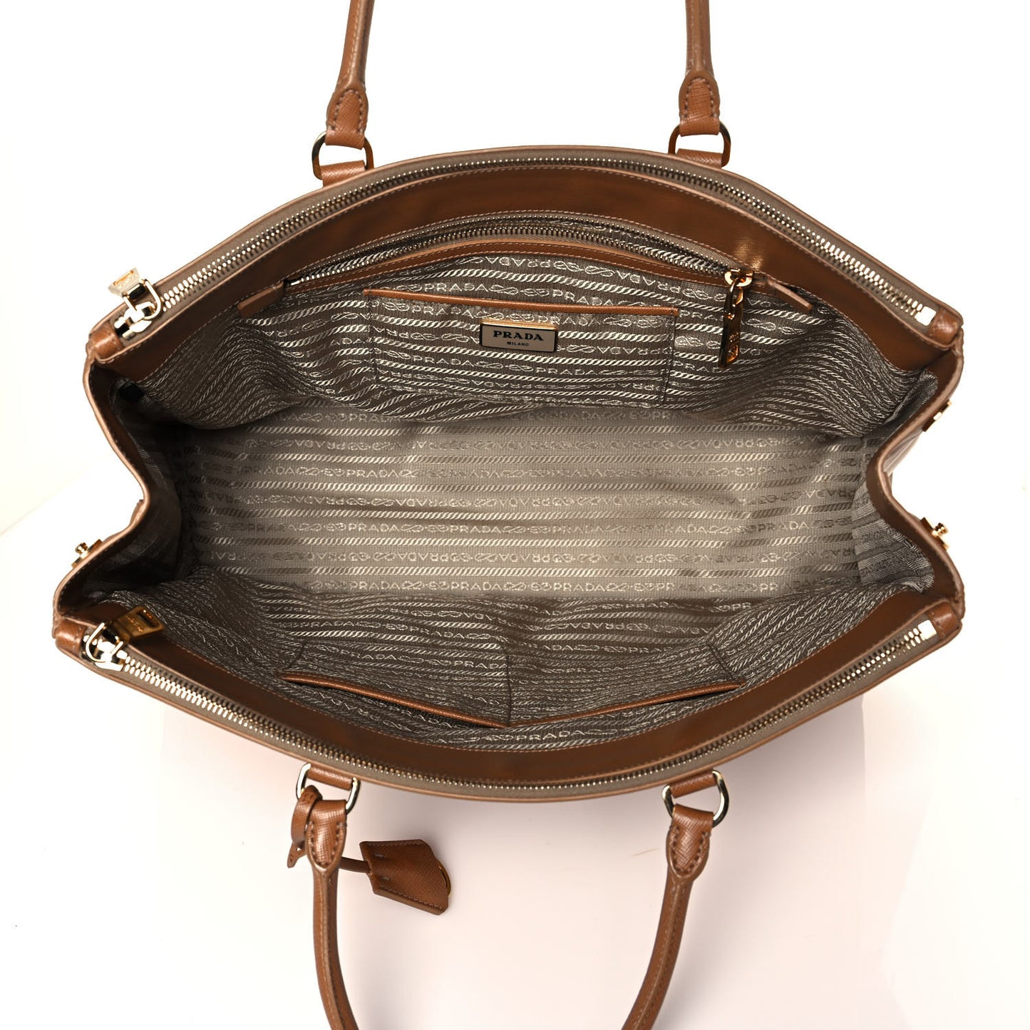 Saffiano Lux Extra Large Galleria Double Zip Tote Caramel