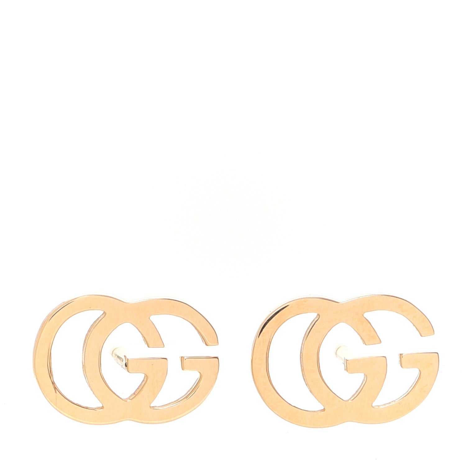 Gucci 18K Yellow Gold GG Tissue Stud Earrings 1 of 5