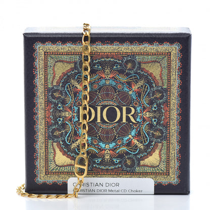 Christian Dior Metal Petit CD Choker Necklace Gold 5 of 5