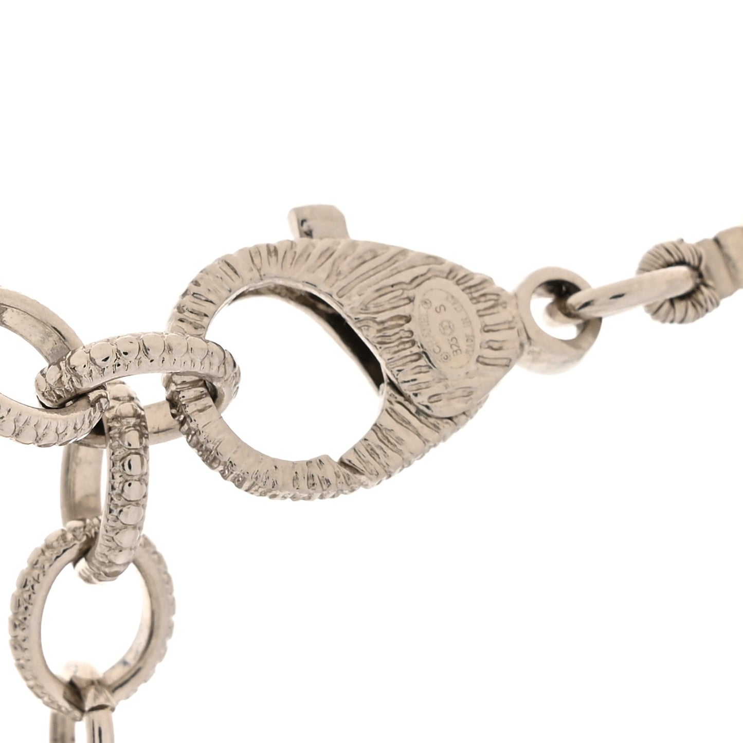 Pearl Crystal CC Choker Necklace Silver