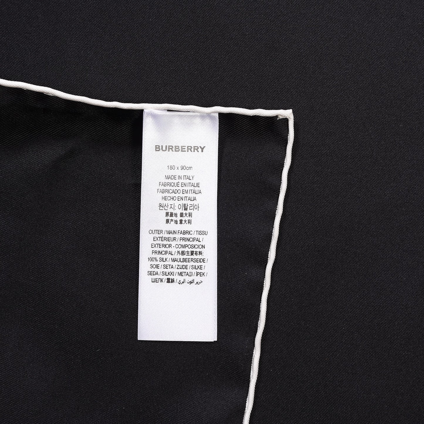 Silk Horseferry Print Scarf Black White