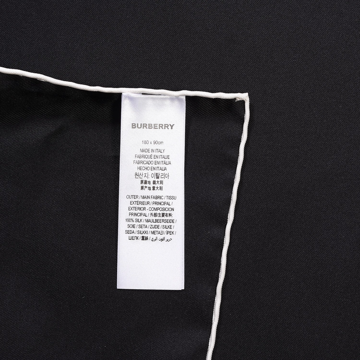 Burberry Silk Horseferry Print Scarf Black White 6 of 7