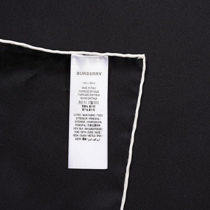 Burberry Silk Horseferry Print Scarf Black White 6 of 7