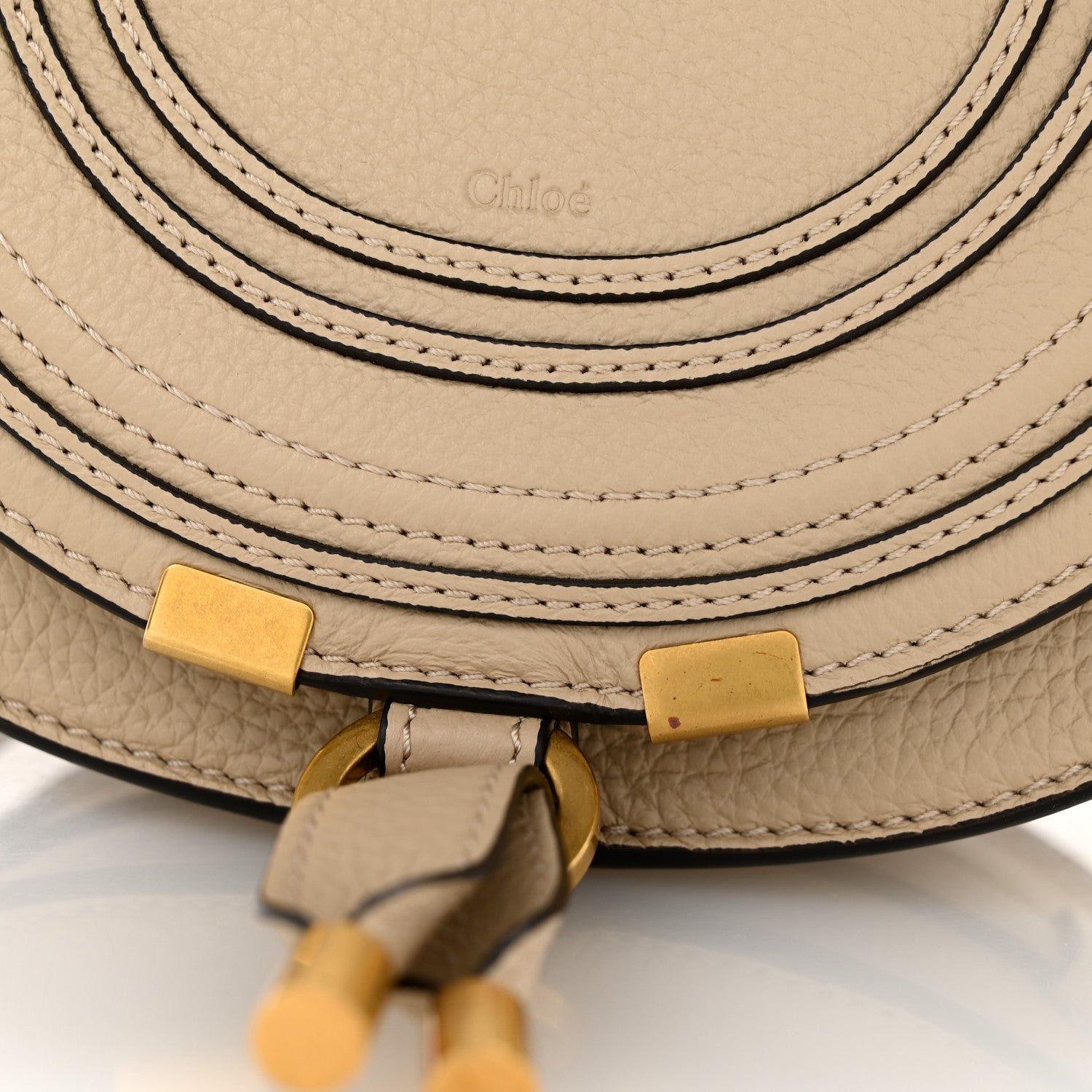 Chloe Grained Calfskin Mini Marcie Saddle Bag Root Beige 11 of 12