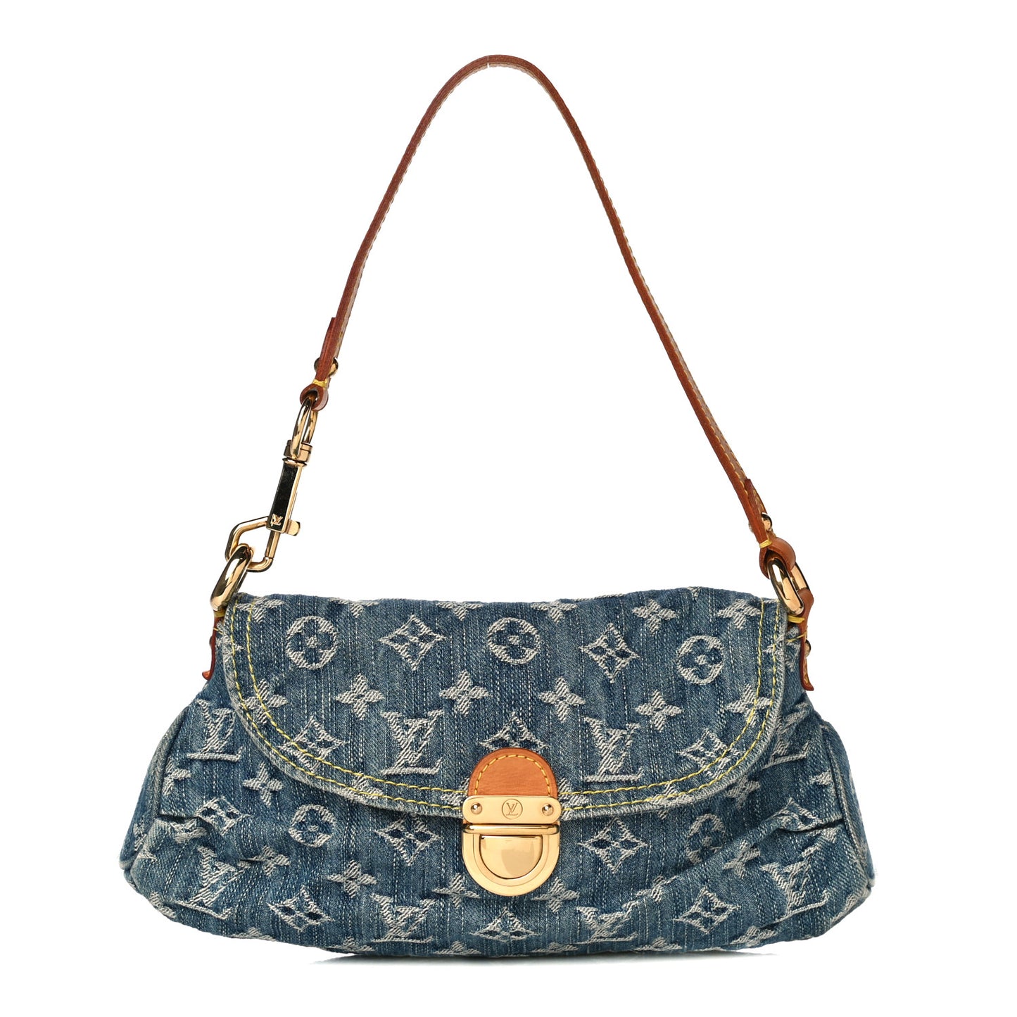 Monogram Denim Mini Pleaty Blue